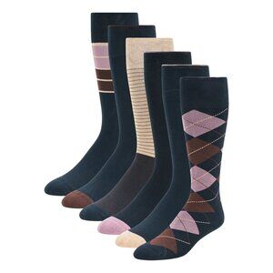 Ted Baker Dress Socks Mens Argyle Rayon Blend 6 Pairs Shoe Size 6-12 Luxury